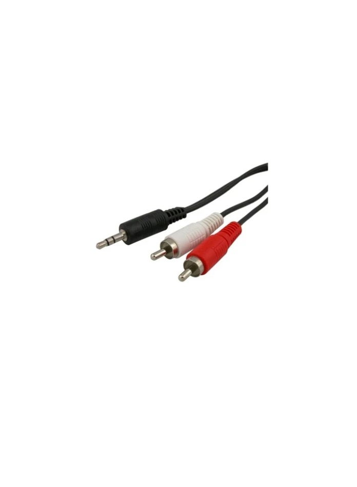 كابل صوت موثوق RCA Socket DC2 إلى جهاز الكمبيوتر لاستخدامه مع السماعات ومضخمات الصوت CV103 - بطول 1.5 متر - أسود